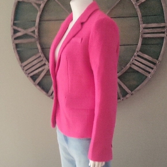 J. Crew Factory Schoolboy Tweed Blazer In Sweet Fuchsia - Picture 5 of 16